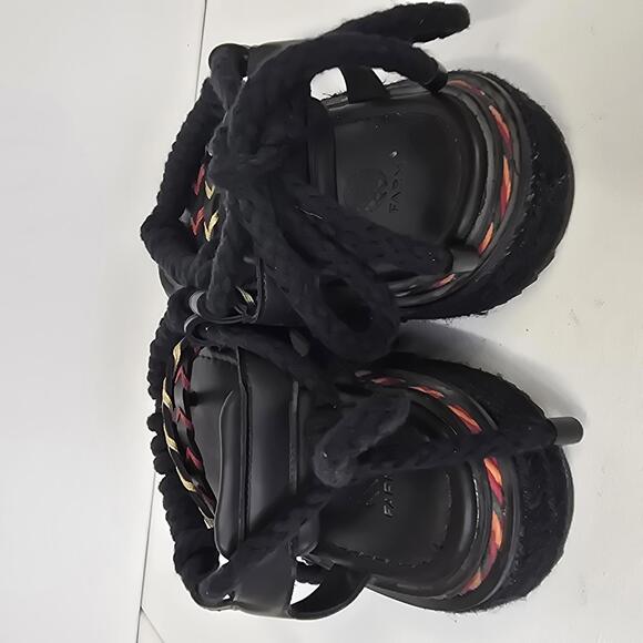 Farm Rio Sand Rope Tie Platform‎ Sandals Size 8 - Picture 5 of 6